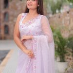 Lilac Chaandni Designer Saree