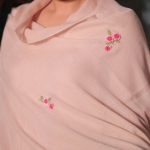 Dusky Pink Floral Embroidered Stole