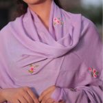 Lavender Floral Embroidered Stole