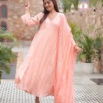 Peachy Dusk Anarkali Dress