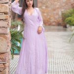 Lilac Bloom Anarkali Dress